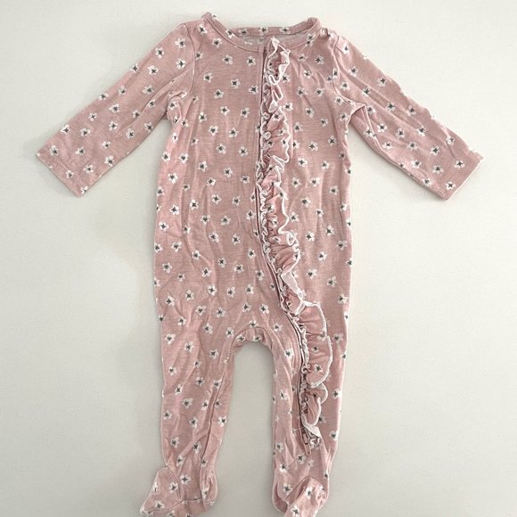 Jessica Simpson Floral Zip-up Pajamas - 9 Months - Picture 1 of 1